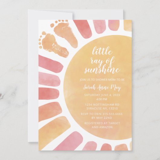 Little Ray of Sunshine Boho Baby shower Kaart (Voorkant)
