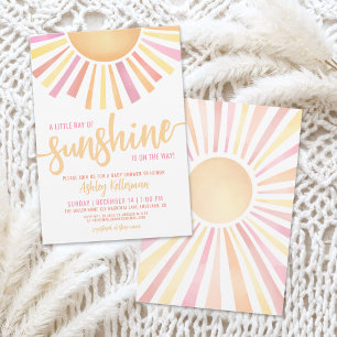 Little Ray of Sunshine Boho Baby shower Kaart