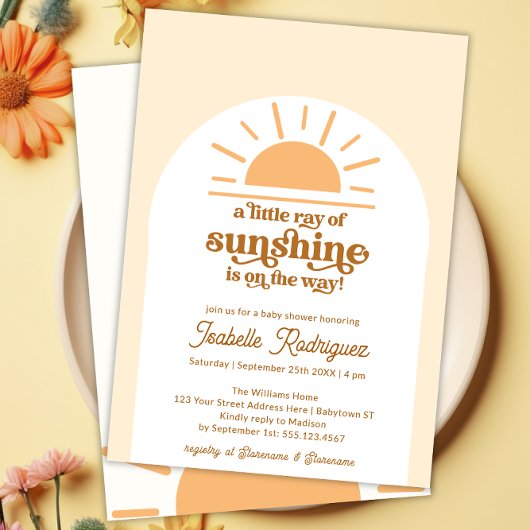 Little Ray of Sunshine Boho Baby shower Kaart