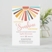 Little Ray of Sunshine Boho Baby shower Kaart (Staand voorkant)