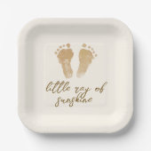Little Ray of Sunshine Boho Baby shower Papieren Bordje (Voorkant)