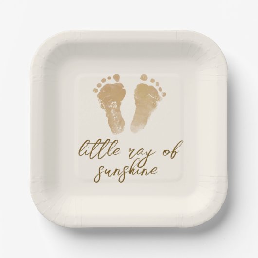 Little Ray of Sunshine Boho Baby shower Papieren Bordje (Voorkant)