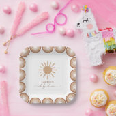 Little Ray of Sunshine Boho Baby shower Papieren Bordje (Feest)