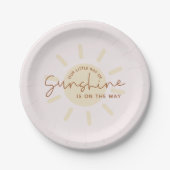 Little Ray of Sunshine Boho Baby shower Papieren Bordje (Voorkant)