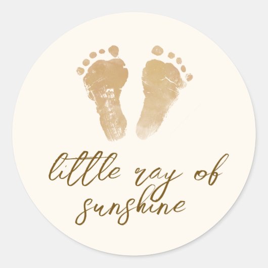 Little Ray of Sunshine Boho Baby shower Ronde Sticker (Voorkant)