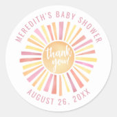 Little Ray of Sunshine Boho Baby shower Ronde Sticker (Voorkant)