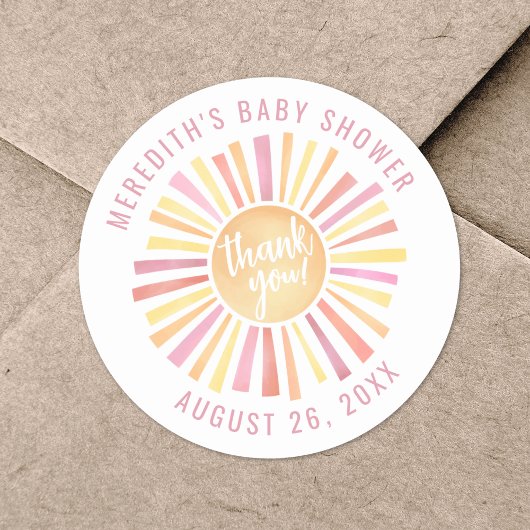 Little Ray of Sunshine Boho Baby shower Ronde Sticker