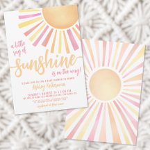 Little Ray of Sunshine Boho Baby shower Uitnodigin