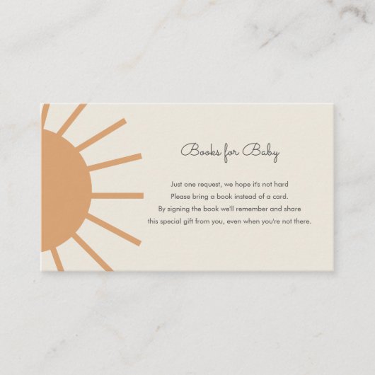 Little Ray of Sunshine Boho Books for Baby Enclosu Informatiekaartje (Voorkant)