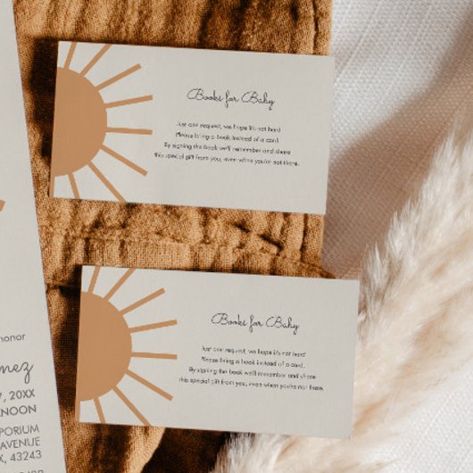 Little Ray of Sunshine Boho Books for Baby Enclosu Informatiekaartje