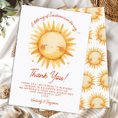 Little Ray Of Sunshine Boho Cute Sun Baby Shower Bedankkaart