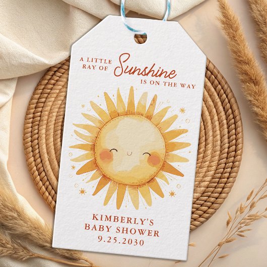 Little Ray of Sunshine Boho Cute Sun Baby Shower Cadeaulabel