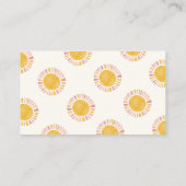 Little Ray of Sunshine Boho Retro Luier Raffle Informatiekaartje (Achterkant)