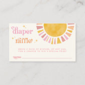 Little Ray of Sunshine Boho Retro Luier Raffle Informatiekaartje (Voorkant)