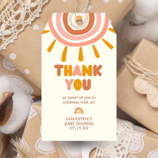 Little Ray of Sunshine Boho Sun Baby Favorietentje Cadeaulabel