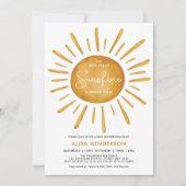 Little Ray of Sunshine | Boho Sun Baby shower Kaart (Voorkant)