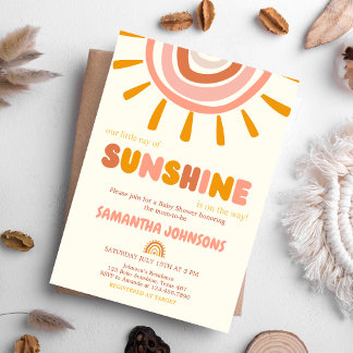 Little Ray of Sunshine Boho Sun Baby shower Kaart