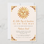 Little Ray of Sunshine Boho Sun Baby Shower Kaart (Voorkant)