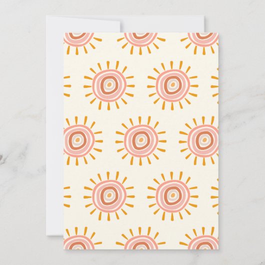 Little Ray of Sunshine Boho Sun Baby shower Kaart (Achterkant)