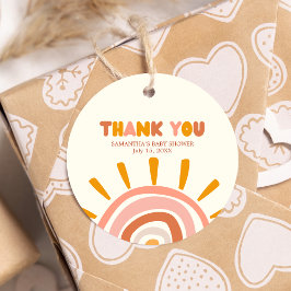Little Ray of Sunshine Boho Sun Baby shower Rond Bedankjes Labels