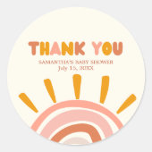 Little Ray of Sunshine Boho Sun Baby Shower Ronde Sticker (Voorkant)