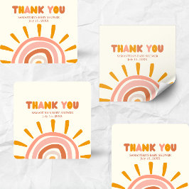 Little Ray of Sunshine Boho Sun Baby Shower Vierkante Sticker