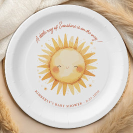 Little Ray of Sunshine Boho Sun Cute Baby Shower Papieren Bordje