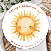 Little Ray of Sunshine Boho Sun Cute Baby Shower Ronde Sticker