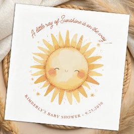 Little Ray of Sunshine Boho Sun Cute Baby Shower Servet