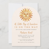 Little Ray of Sunshine Boho Sun Photo Baby Shower Kaart (Voorkant)