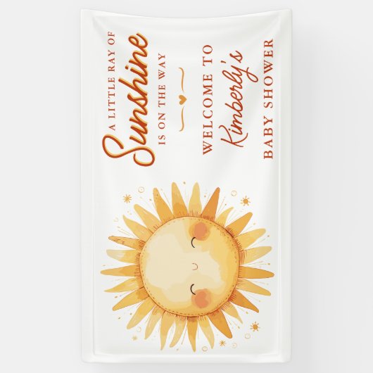 Little Ray Of Sunshine Boho Welcome Baby Shower Spandoek (Verticaal)