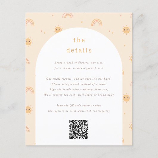 Little Ray of Sunshine Budget QR Meisje Baby showe (Achterkant)