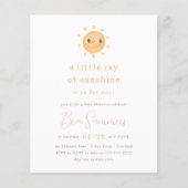 Little Ray of Sunshine Budget QR Meisje Baby showe (Voorkant)