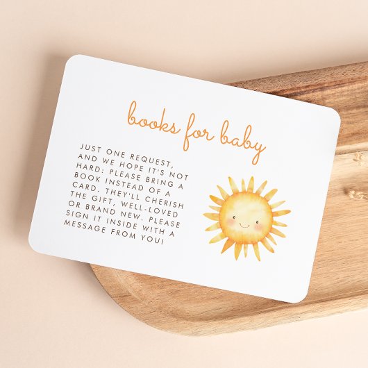 Little Ray of Sunshine Cute Baby Shower Books Informatiekaartje