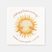 Little Ray of Sunshine Cute Boho Sun Baby Shower Servet (Voorkant)