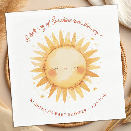 Little Ray of Sunshine Cute Boho Sun Baby Shower Servet