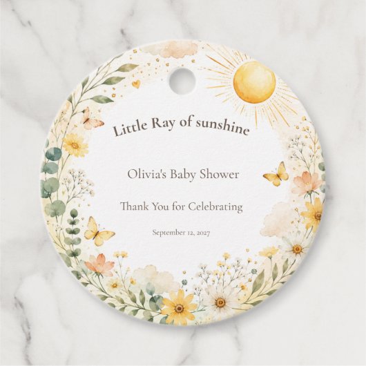 Little Ray of Sunshine Favor Labels (Voorkant)