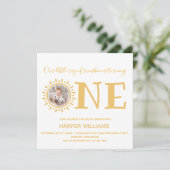 Little Ray of Sunshine Foto Baby 1e Verjaardag Kaart (Staand voorkant)