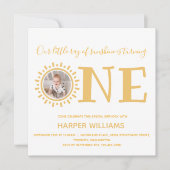 Little Ray of Sunshine Foto Baby 1e Verjaardag Kaart (Voorkant)