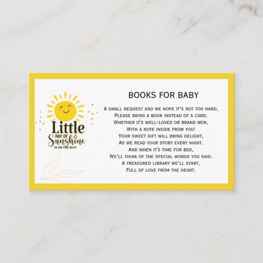 Little Ray of Sunshine Glitter Baby shower Informatiekaartje (Voorkant)