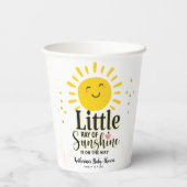 Little Ray of Sunshine Glitter Baby shower Papieren Bekers (Achterkant)
