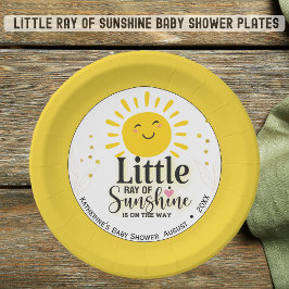 Little Ray of Sunshine Glitter Baby shower Papieren Bordje