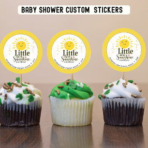 Little Ray of Sunshine Glitter Baby shower Ronde Sticker