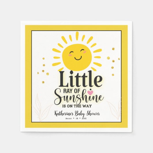 Little Ray of Sunshine Glitter Baby shower Servet (Voorkant)