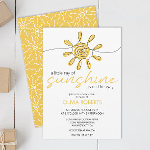 Little Ray of Sunshine Line Art Sun Baby shower Kaart
