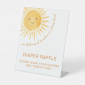 Little Ray Of Sunshine Luier Raffle Baby shower Reclamebord Met Voetstuk (Voorkant)