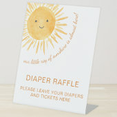 Little Ray Of Sunshine Luier Raffle Baby shower Reclamebord Met Voetstuk