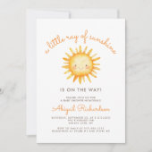 Little Ray of Sunshine QR Code Baby Shower Kaart (Voorkant)
