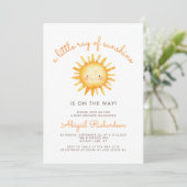Little Ray of Sunshine QR Code Baby Shower Kaart (Staand voorkant)