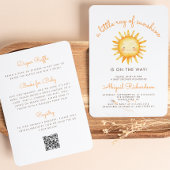 Little Ray of Sunshine QR Code Baby shower Kaart